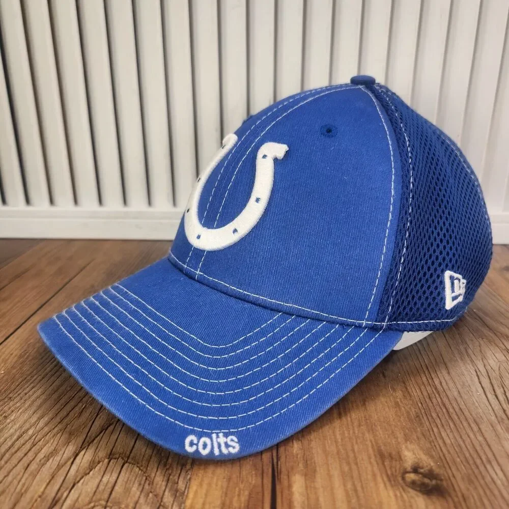Indianapolis Colts New Era 39thirty Sz M/L Hat Cap Blue Horseshoe NFL Football
